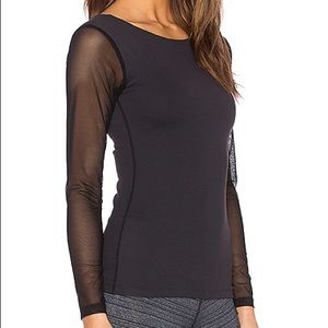 Beyond Yoga Sheer Long Sleeve Black Medium Scoop